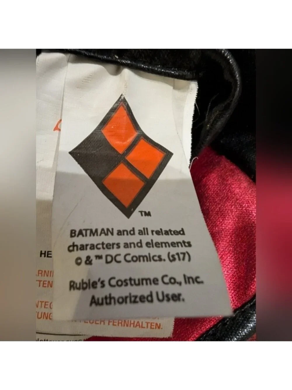 Rubie's Harley Quinn Deluxe Child Costume Tutu Dress Size Large 10-12